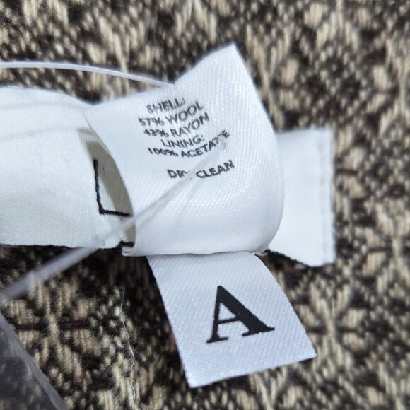 Vintage LOFT NWT Wool Blend Brown Floral Geometric Cropped Blazer Y2K - Picture 7 of 8